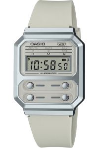 Reloj de pulsera CASIO Retro Vintage - A100WEF-8AEF correa color: Blanco crema Dial LCD Blanco crema Unisex