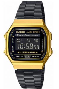 Reloj de pulsera CASIO Retro Vintage - A168WEGB-1BEF correa color: Negro Dial LCD Negro Unisex