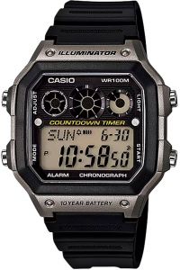 Reloj de pulsera CASIO Sports - AE-1300WH-8A correa color: Negro Dial LCD Negro Hombre