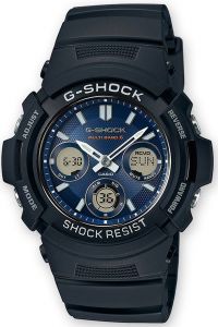 Reloj de pulsera CASIO G-Shock - AWG-M100SB-2AER correa color: Negro Dial Azul noche Hombre