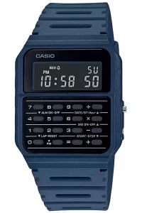 Reloj de pulsera CASIO Databank - CA-53WF-2B correa color: Azul noche Dial LCD Negro Unisex