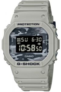 Reloj de pulsera CASIO G-Shock - DW-5600CA-8ER correa color: Blanco crema Dial LCD Camuflaje Gris hierro Negro Hombre