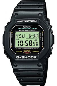 Reloj para Hombre Casio, Modelo DW-5600E-1V. Reloj de Resina, correa de color Negro y Dial LCD. Reloj Digital para Hombre. WR 200 mt.