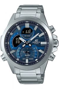 Reloj de pulsera CASIO Edifice - ECB-30D-2AEF correa color: Gris plata Dial Azul Hombre