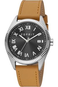Reloj de pulsera Esprit Hugh - ES1G365L0025 correa color: Marrón Dial Negro Hombre