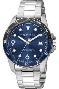 Reloj de pulsera Esprit Leo II - ES1G366M0015 correa color: Gris plata Dial Azul noche Hombre