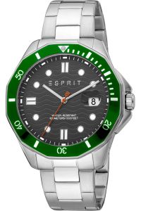 Reloj de pulsera Esprit Kale - ES1G367M0065 correa color: Gris plata Dial Negro Hombre