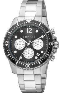Reloj de pulsera Esprit Hudson - ES1G373M0075 correa color: Gris plata Dial Negro Hombre
