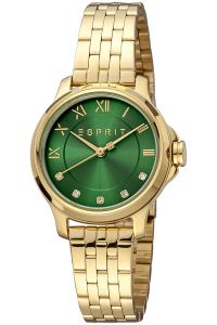 Reloj de pulsera Esprit Bent II - ES1L144M3075 correa color: Oro amarillo Dial Verde botella Mujer