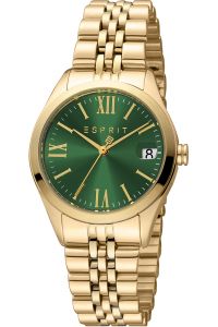 Reloj de pulsera Esprit Gina - ES1L321M0065 correa color: Oro amarillo Dial Verde botella Mujer