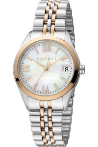 Reloj de pulsera Esprit Gina - ES1L321M0095 correa color: Gris plata Oro rosa Dial Mother of Pearl Blanco antiguo Mujer