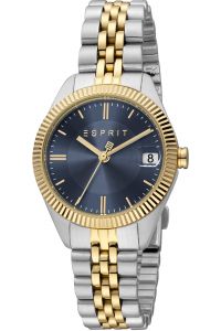 Reloj de pulsera Esprit Madison - ES1L340M0105 correa color: Gris plata Oro amarillo Dial Azul noche Mujer