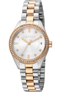 Reloj de pulsera Esprit Alia - ES1L341M0115 correa color: Gris plata Oro rosa Dial Gris plata Mujer
