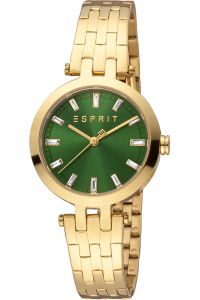 Reloj de pulsera Esprit Brooklyn - ES1L342M0085 correa color: Oro amarillo Dial Verde botella Mujer