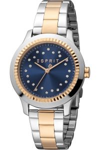 Reloj de pulsera Esprit Joyce - ES1L351M0145 correa color: Gris plata Oro rosa Dial Azul noche Mujer