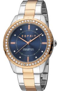Reloj de pulsera Esprit Skyler XL - ES1L353M0105 correa color: Gris plata Oro rosa Dial Azul noche Mujer