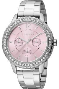 Reloj de pulsera Esprit Brisk Glam - ES1L356M0055 correa color: Gris plata Dial Rosa Mujer