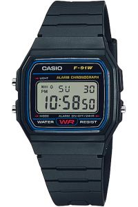 Reloj de pulsera CASIO Retro Vintage - F-91W-1YEG correa color: Negro Dial LCD Negro Unisex
