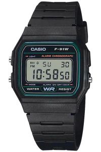 Reloj de pulsera CASIO Retro Vintage - F-91W-3D correa color: Negro Dial LCD Negro Unisex