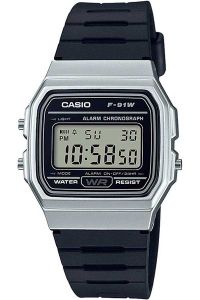 Reloj de pulsera CASIO Retro Vintage - F-91WM-7A correa color: Negro Dial LCD Negro Unisex