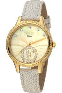 Reloj de pulsera Ferrè Milano - FM1L167L0021 correa color: Blanco crema Dial Nácar Champán Mujer