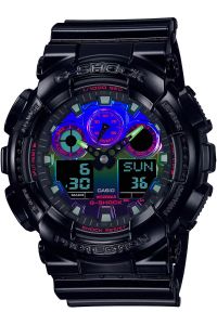 Reloj de pulsera CASIO G-Shock - GA-100RGB-1AER correa color: Negro Dial Azul Hombre