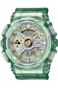 Reloj de pulsera CASIO G-Shock - GMA-S110GS-3AER correa color: Verde Dial LCD Gris plata Unisex