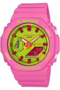 Reloj de pulsera CASIO G-Shock - GMA-S2100BS-4AER correa color: Violeta érica Dial Amarillo Hombre