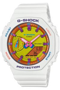 Reloj de pulsera CASIO G-Shock - GMA-S2100BS-7AER correa color: Blanco Dial Amarillo Hombre