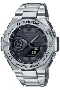 Reloj de pulsera CASIO G-Shock - GST-B500D-1A1ER correa color: Gris plata Dial Negro Hombre