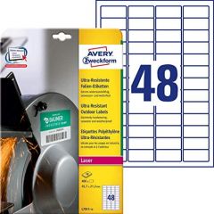 Avery L7911-10 etiqueta autoadhesiva Rectángulo redondeado Permanente Blanco 480 pieza(s)