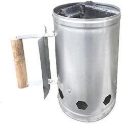 Blaupunkt Encendedor de Barbacoa para carbón y briquetas Chimenea Mango de Madera con Escudo térmico 16cm de diámetro