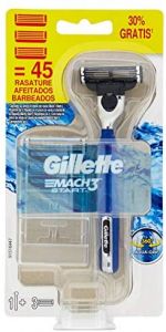Gillette Mach3 Start Maquinilla de Afeitar Hombre + 3 Cuchillas de Recambio, Mango Aqua-Grip Control Total Incluso Mojado