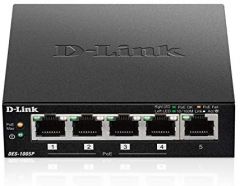 D-Link DES-1005P No administrado L2 Fast Ethernet (10/100) Energía sobre Ethernet (PoE) Negro