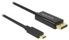 DeLOCK 85256 adaptador de cable de vídeo 2 m USB Tipo C DisplayPort Negro