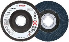 Bosch Professional 260925C112 Disco de láminas X-Lock, diámetro: 115 mm, Grano K40, diámetro del Orificio diámetro 22,23 mm, acodado, Accesorio de Amoladora Angular, 40