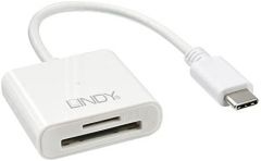 Lindy 43185 - Lector De Tarjetas De Memoria SD Y Micro SD USB 3.1 Generación 1, Color blanco