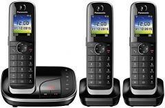 OUTLET Panasonic KX-TGJ323 - Teléfono (Teléfono DECT, Altavoz, 250 entradas, Identificador de Llamadas, Servicios de Mensajes Cortos (SMS), Negro) [versión importada]