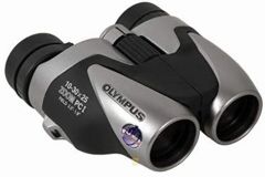 Olympus 10-30x25 Zoom PC I binocular Porro Negro, Plata