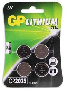 GP 0602025 C4 Pila de botón de Litio CR2025, 3 V, Ampolla de 4