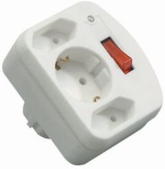 REV 00135501 adaptador de enchufe eléctrico Blanco
