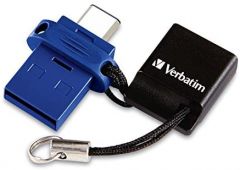 Verbatim Dual - Unidad USB 3.0 de 64 GB - USB-C / USB-A - Azul