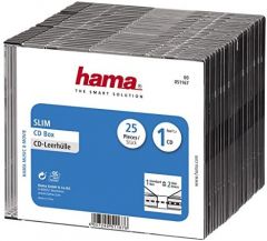 Hama CD Slim Box, black, pack of 25 pcs 1 discos Negro