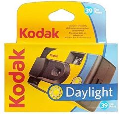 Kodak SUC Daylight 39 800ISO - Cámara analógica desechable, Color Amarillo y Azul