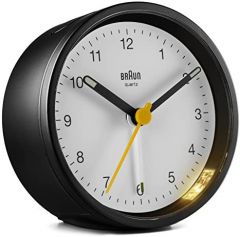 Braun BC12BW Reloj despertador analógico Negro, Blanco