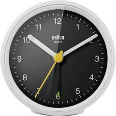 Braun BC12WB Reloj despertador analógico Negro, Blanco