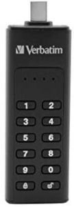 Verbatim Keypad Secure - Unidad USB-C de 128 GB Cifrada con un teclado integrado de acceso - Negro
