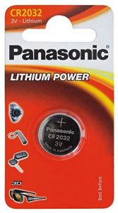 Panasonic CR2032 Pila botón de litio no-recargable, 3V, 225 mAh, Paquete de 1 unidad