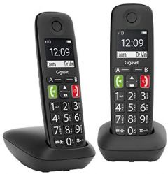 Gigaset E290 Duo Terminal de teléfono analógico Identificador de llamadas Negro