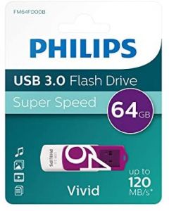 Philips FM64FD00B unidad flash USB 64 GB USB tipo A 3.2 Gen 1 (3.1 Gen 1) Púrpura, Blanco